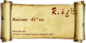 Rainer Éva névjegykártya
